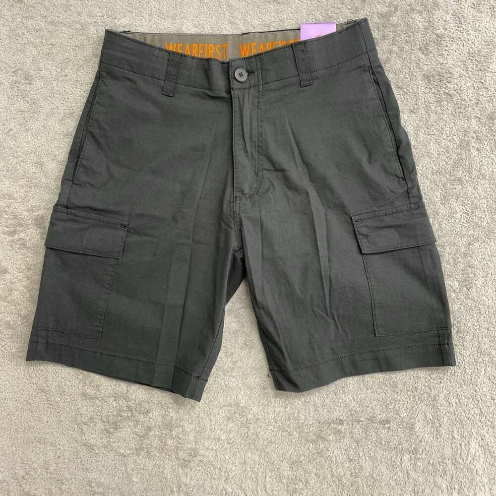 Wearfirst Men's Size 30 Gray Cargo Shorts Stretch Cotton Nylon Blend n1039